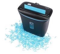 Olympia Trituradora de papel PS 63 CC de corte en cruz, hasta 6 hojas, corte en partículas de 4 mm, trituradora para papel y tarjetas de crédito, nivel de seguridad P4, 70 dB, silencioso, recipiente