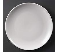 Olympia U079 - Juego de platos hondos de porcelana blanca de 250 mm (12 unidades), servicio de mesa
