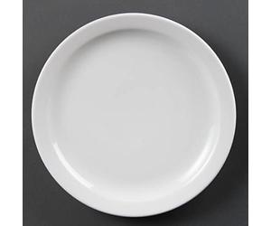 Olympia Whiteware - Juego de 12 platos de servicio (porcelana, 250 mm)