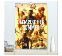 Olympischer Sommer (hochwertiger Premium Wandkalender 2026 DIN A2 hoch), Kunstdruck in Hochglanz: Olympia-Magie: KI-Bilder für jeden Monat!