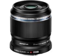 Olympus - M.Zuiko Digital ED 30 mm F3.5 Macro Objetivo, Adecuado para Todas Las cámaras MFT, Modelos Olympus OM-D & Pen, Panasonic G-Series, negro