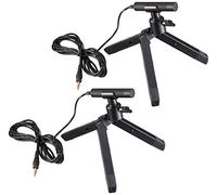 Olympus Micrófonos de conferencia estéreo ME-30 (2 micrófonos largo alcance y 2 trípodes), color negro