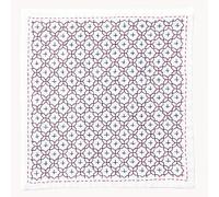 Olympus Thread Hitomezashi Sashiko - Kit de bordado para pañuelos (tejido Jyuji-hanazashi), diseño estampado