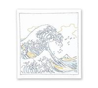Olympus Thread Sashiko Hana Fukin Hokusai Katsushika Series The Great Wave of Kanagawa - Tela estampada multicolor