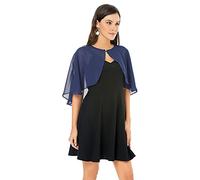 olyrjie Chales y envolturas para vestido de noche, chales de gasa, para boda, invitada, dama de honor, bufandas para mujer, Gasa azul marino, Talla única