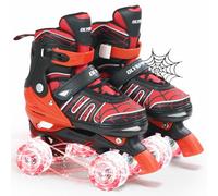 OLYSPM Patines 4 Ruedas Niña,Patines Niña,Patins Regulables en 4 Tamaños con 8 Ruedas Intermitentes para Niños,Niñas y Principiantes