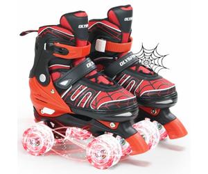 OLYSPM Patines 4 Ruedas Niña,Patines Niña,Patins Regulables en 4 Tamaños con 8 Ruedas Intermitentes para Niños,Niñas y Principiantes