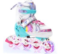 OLYSPM Patines en Linea Niña,Patines Niña,Patines Niño,Patines Linea Ajustables de 4 Tamaños para Hacer Compañía a Tus Hijos para Interior y Exterior
