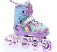 OLYSPM Patines en Linea Niña,Patines Niña,Patines Niño,Patines Linea Ajustables de 4 Tamaños para Hacer Compañía a Tus Hijos para Interior y Exterior