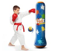 OLYSPM Saco de Boxeo Niños,Saco de Boxeo Inflable 120 cm con Bomba de Aire para Karate,Taekwondo,MMA,Juguete y Regalo para Niños Niñas de 3 a 12 Años