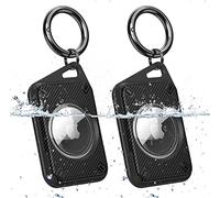 Olytop Soporte impermeable AirTag para llavero Apple Airtag, resistente al agua, a prueba de golpes, antiarañazos, TPU y PC transparente, doble protección para llavero Apple Air Tag Tracker, paquete de 2