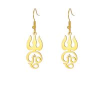 Om indio Pendientes de mujer Trident Pendientes oscilantes de acero inoxidable Shiva Symbol Retro Talisman Joyería Regalo