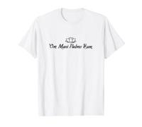 Om Mani Padme Hum Un Mantra con Flor de Loto pequeña Camiseta gráfica económica, Hombre, Blanco, L