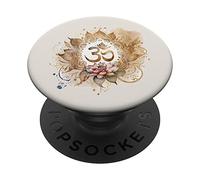 Om Mantra, flor de loto, budismo, yoga, símbolo espiritual PopSockets PopGrip Adhesivo