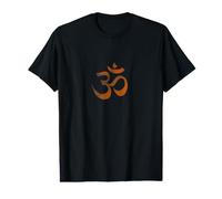 Om Print Yoga marrón Desvanecido Ohm Mantra Símbolo Sánscrito AUM Camiseta gráfica económica