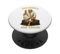 Om Sai Ram | Shirdi Sai Baba | Shraddha y Saburi | Sai Baba PopSockets PopGrip Adhesivo