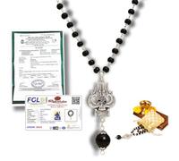 OM Shiva Trishool Karungali Mala, collar espiritual de madera de ébano negro, protección, meditación, curación, equilibrio energético, Shiva Bhakti Mala, para hombres y mujeres