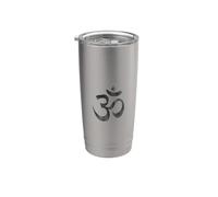 Om Símbolo Hindú Yoga Negro Desvanecido Ohm Mantra Sánscrito Aum Vaso térmico de acero inoxidable de doble pared
