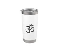 Om Símbolo Hindú Yoga Negro Desvanecido Ohm Mantra Sánscrito Aum Vaso térmico de acero inoxidable de doble pared