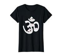 Om símbolo Yoga Conejo AUM Funny Meditación Camiseta gráfica económica, Mujer, Negro, XL