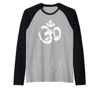 Om símbolo Yoga Conejo AUM Funny Meditación Camiseta Manga Raglan