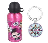OM SUPPLIES LOL Characters Botella deportiva de aluminio de 400 ml - Vacaciones, regreso a la escuela beber agua niños almuerzo niños incluye llavero LOL