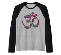 Om Symbol AUM Ohm Mandala Hindú Yoga Meditación Namaste Camiseta Manga Raglan