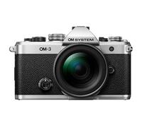 OM SYSTEM Cámara de Sistema OM-3 Micro Cuatro Tercios, Sensor apilado BSI de 20 MP, estabilización de Imagen de 5 Ejes, Plateada con Objetivo M Zuiko Digital 12-45 mm, f4.0 Pro