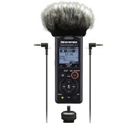 OM System LS-P5 Kit Videógrafo de con Parabrisas, Adaptador de Zapata, Cable de Audio de 3,5 mm, con Sistema de 3 micrófonos Tresmic II, 16GB, 37h batería