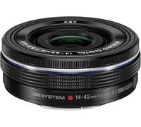 OM SYSTEM M.Zuiko Digital 14-42mm F3.5-5.6 EZ, Objetivo Zoom para MFT | Lente tipo pancake compacta para Olympus OM-D, Pen y Panasonic G. Zoom electronico 3x ideal para viajes y video sutil.