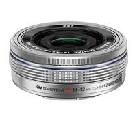 OM System Olympus M.Zuiko Digital 14-42mm F3.5-5.6 EZ Silver for Micro Four Thirds System Camera, Compact 3X Zoom Lens