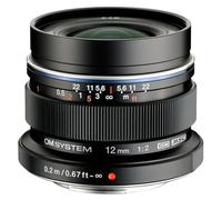 OM SYSTEM Olympus M.Zuiko Digital ED 12mm F2.0 Negro para cámara de sistema Micro Cuatro Tercios, lente gran angular compacta para cielo estrellado y paisaje