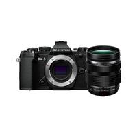 OM System OM-5 Cámara con Sistema Micro Four Thirds con Objetivo M.Zuiko Digital ED 12-40mm Pro II, Sensor Live Mos de 20 MP, Estabilización de Imagen Mejorada de 5 Ejes, Negro/Negro
