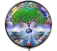 Om Tree of Life - Pastillero con foto de mandala Namaste Art - Pastillero con encanto - Caja de cristal para dulces