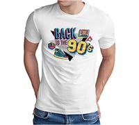 OM3® Back to The 90's Camiseta | Hombre | Retro 90s Noventa Años II | S - 5XL, Blanco, XL