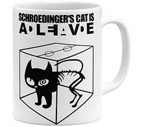 OM3® - Big Bang - Schroedingers Cat - Taza | Taza de cerámica | 325 ml | Impresión por ambos lados | Color blanco