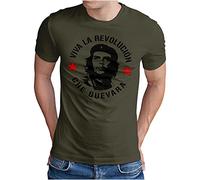 OM3® Camiseta Che Guevara - Hombre - Viva La Revolucion Guerrilla Combatiente - S - 5XL, Oliva #5208, 3XL