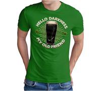 OM3 Camiseta del Día de San Patricio para hombre - Hello Darkness My Old Friend Cerveza Diseño - Traje de Día Paddy - S - 5XL, verde, L