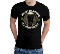OM3 Camiseta del Día de San Patricio para hombre - Hello Darkness My Old Friend Cerveza Diseño - Traje de Día Paddy - S - 5XL, Negro , L