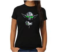 OM3® - DJ Yoda - Camiseta para mujer - Party Club Music Turntables - S - 4XL Negro S