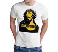 OM3® Kill Your Idols Camiseta | Hombre | 90s Jesús Hard Rock Punk Grunge Music Band | S - 5XL, Blanco, 5XL