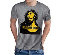 OM3® Kill Your Idols Camiseta | Hombre | 90s Jesús Hard Rock Punk Grunge Music Band | S - 5XL, gris, 3XL