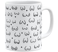 OM3 M945-MUG-WS - Taza de café con pechos (cerámica, 325 ml, 325 ml), color blanco
