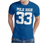 OM3® POLK-HIGH-33 Camiseta para hombre - Al Bundy Kult TV Serie High School American Football - S - 5XL, azul real, XL