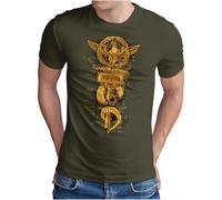 OM3® SPQR Eagle Logo - Camiseta - Hombre - Águila romana Roman Gladiator Gym Legion - S - 5XL, verde oliva, S