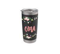Oma, abuela floral, abuela, amor de sus nietos Vaso térmico de acero inoxidable de doble pared