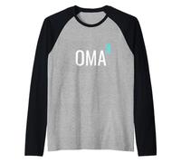 OMA Hoch 3 Mathematics Design Grandma of Three Grandchildren Camiseta Manga Raglan