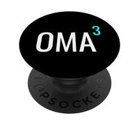 OMA Hoch 3 Mathematics Design Grandma of Three Grandchildren PopSockets PopGrip Adhesivo