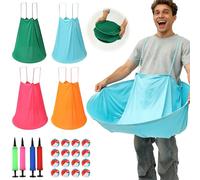 Oma-Hosen-Gartenspiel,2-teiliges Ausfallenen Partyspielen,8 Hüpfbällen,2 Pumpen,80×105 cm,Gigante Outdoor-Ffreizeitspiel für Erwachsene,Familienfeiern im Garten,Gigant Dehnhosen Wurfspiel für Spiele