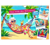 Oma rockt den Ruhestand - Lustiger Frauenkalender mit Humor (Wandkalender 2026 DIN A4 quer), CALVENDO Monatskalender: Humorvoller Kalender für Frauen ... Illustrationen rund um das Rentnerleben